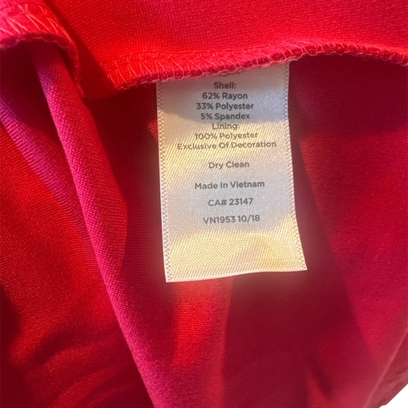 NWT Talbots Hot Pink Sleeveless Pleated Embroidered Dress Size 14 Occasion Dres - Picture 4 of 6